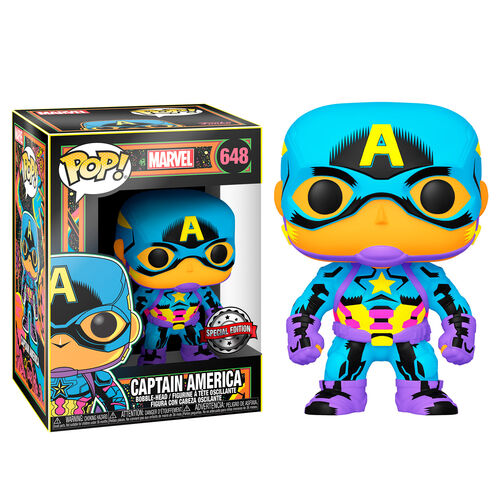 Funko Pop! Marvel Captain America Black Light Exclusive #648