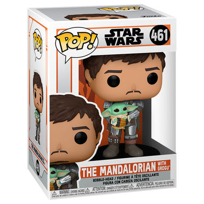 ¡Funko POP! Televisión Star Wars Mandalorian Mando Holding Child #461