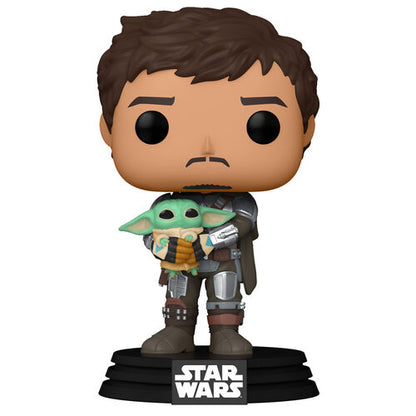 ¡Funko POP! Televisión Star Wars Mandalorian Mando Holding Child #461