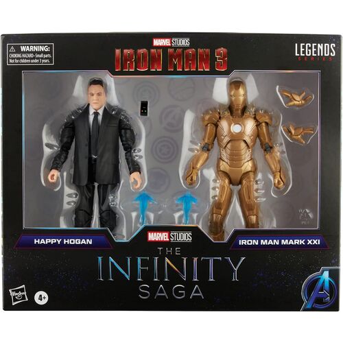 Hasbro Figura Marvel The Infinity Saga Iron Man 3 Happy Hogan and Iron Man Mark XXI set 2 figures 15cm