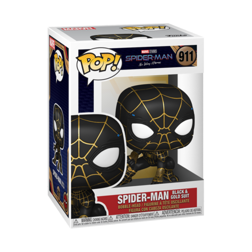 ¡Funko Pop! Marvel Spiderman No Way Home Spiderman Traje negro y dorado #911