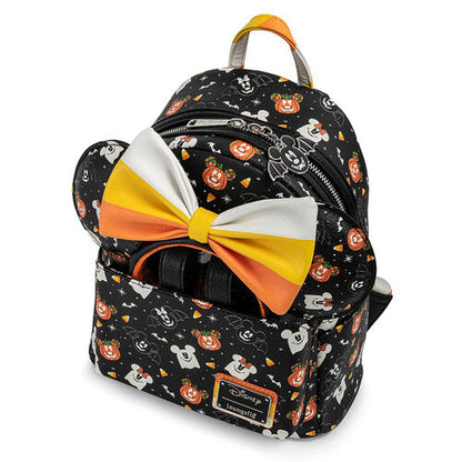 Mochila + Bandolete Loungefly Disney Mickey and minnie Spooky Halloween Backpack + headband set 27cm