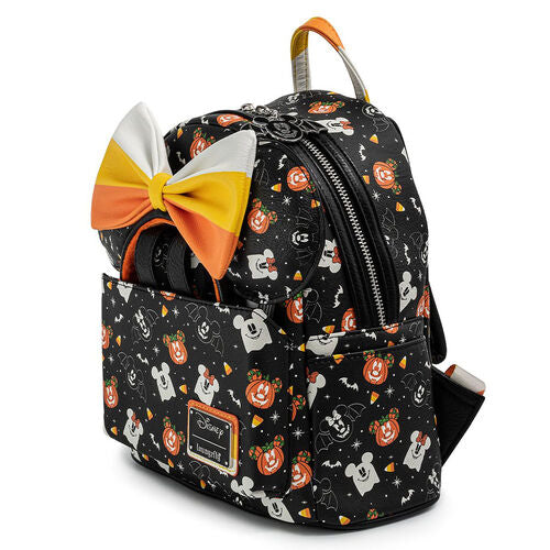 Mochila + Bandolete Loungefly Disney Mickey and minnie Spooky Halloween Backpack + headband set 27cm