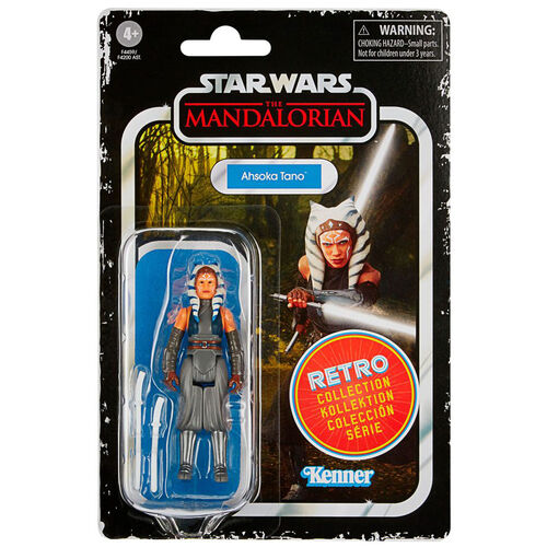 Figura Ahsoka Tano de la colección retro de Hasbro Star Wars The Mandalorian de 9,5 cm