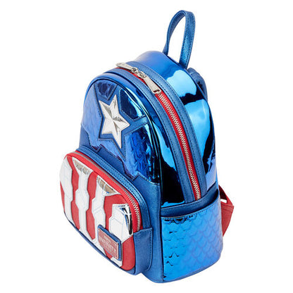 Mochila Loungefly Marvel Captain America metallic backpack 26cm