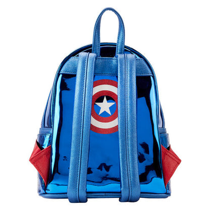 Mochila Loungefly Marvel Captain America metallic backpack 26cm