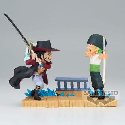 Banpresto Figura Roronoa Zoro VS Dracule Mihawk Log Stories One Piece 7cm