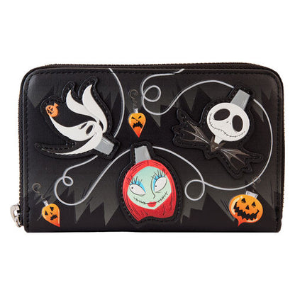 Carteira Loungefly Disney Nightmare Before Christmas Tree String Lights Glow wallet