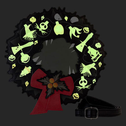 Mala a Tiracolo Disney Nightmare Before Christmas Wreath String Lights Glow crossbody bag