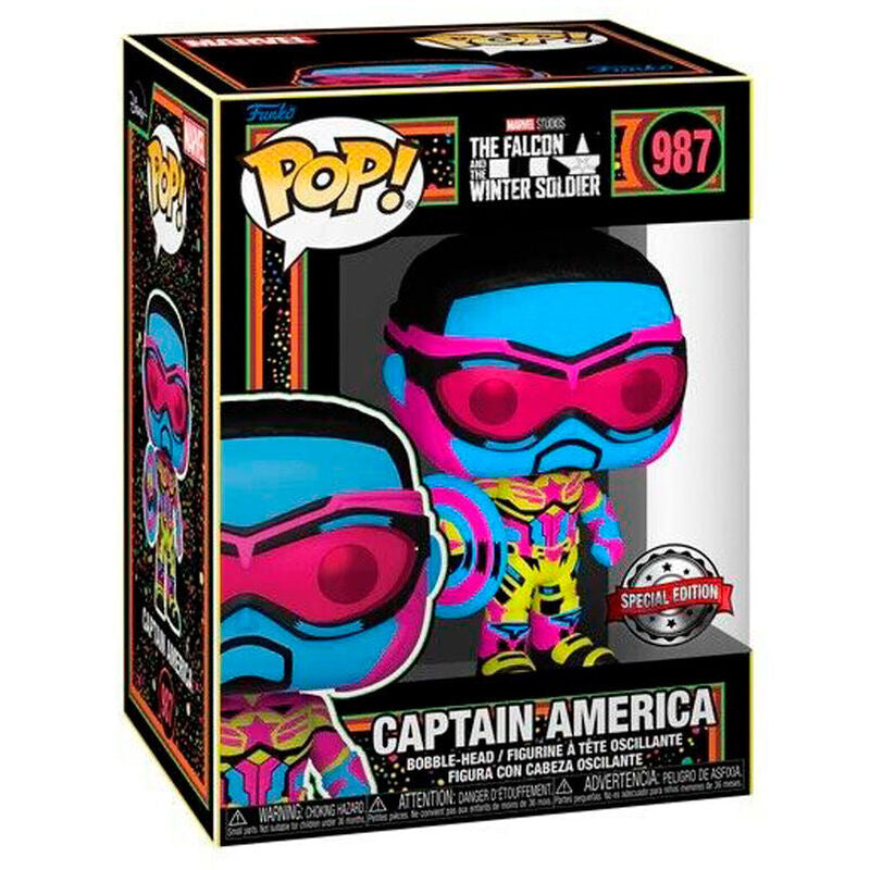 Funko POP! Marvel The Falcon And The Winter Soldier Captain America Black Light #987 Special Edition Exclusive #987