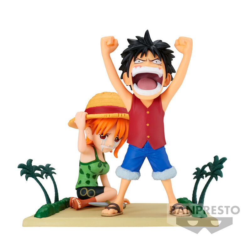 Banpresto Figura Luffy & Nami WCF Log Stories One Piece 7cm