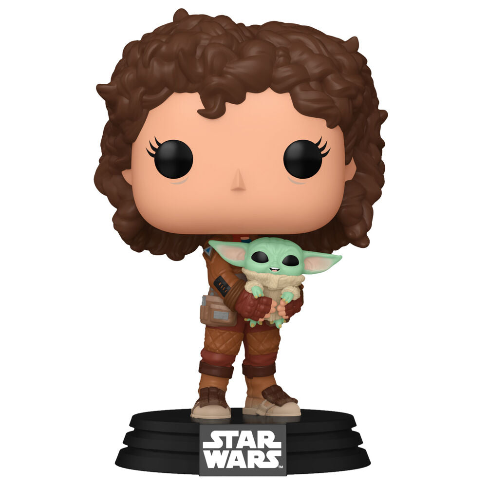 ¡Funko POP! Televisión Star Wars Mandalorian 9 Peli Motto con Grogu #665