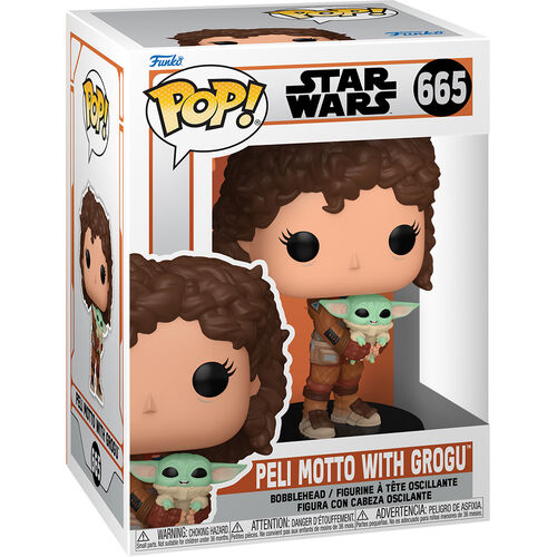 ¡Funko POP! Televisión Star Wars Mandalorian 9 Peli Motto con Grogu #665