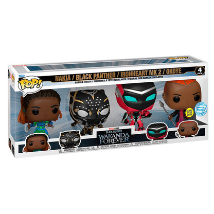 Funko Pop! Marvel Black Panther Wakanda Forever Nakia / Black Panther / Ironheart MK 2 / Okoye 4 Pack Special Edition