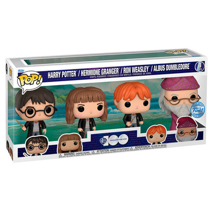 ¡Funko POP! Películas Harry Potter Harry Potter / Hermione Granger / Ron Weasley / Albus Dumbledore Paquete exclusivo de 4