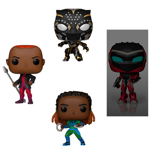 Funko Pop! Marvel Black Panther Wakanda Forever Nakia / Black Panther / Ironheart MK 2 / Okoye 4 Pack Special Edition