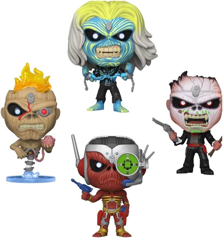 Funko POP! Rocks Iron Maiden Iron Maiden, Killers, The Number Of The Beast, Piece Of Mind Eddie Exclusive GITD 4 Pack