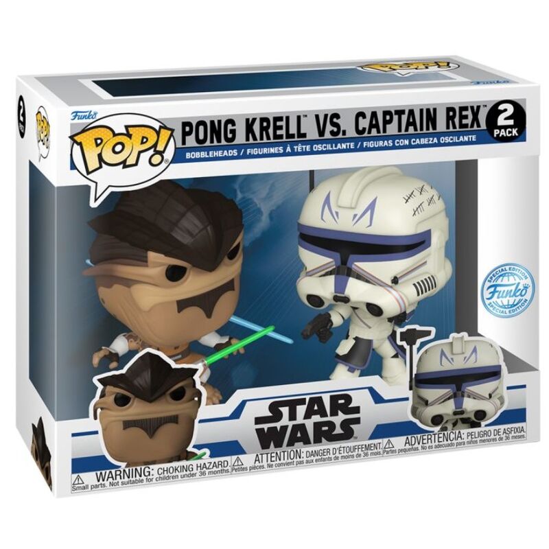 Funko POP! Movies Star Wars The Clone Wars Duels Pong Krell & Captain Rex Exclusive 2 Pack