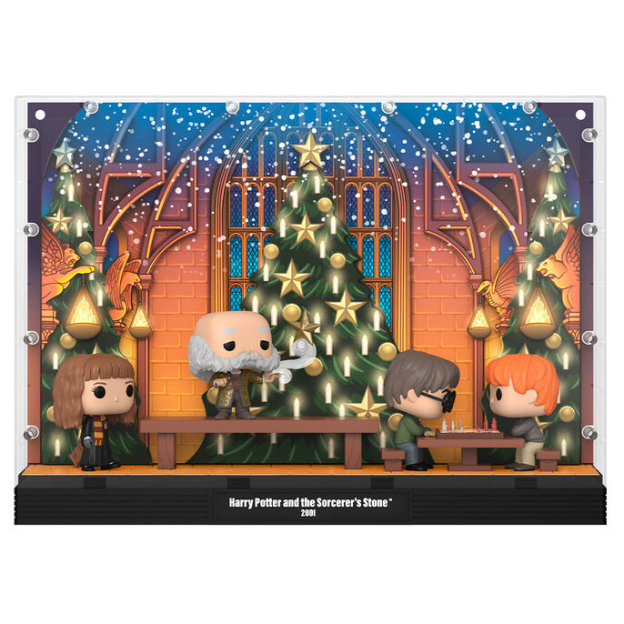 * PRÉ-RESERVA * Funko POP! Moment Deluxe Harry Potter Harry Potter and The Sorcerer's Stone Great Hall Holiday Hermione / Professor Flitwick / Harry / Ron #10