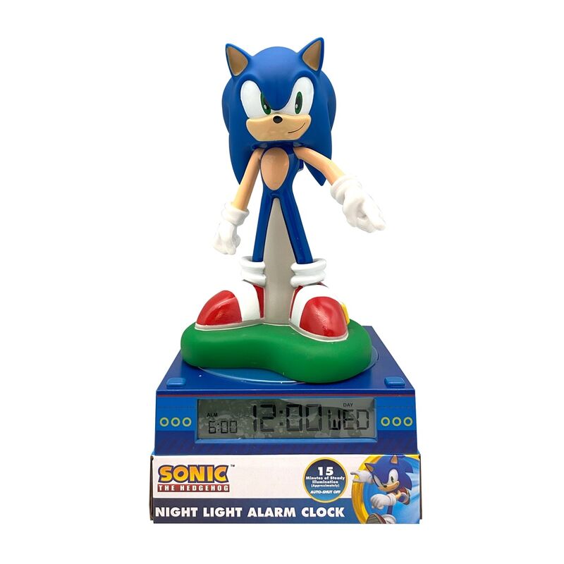 Kids Licensing Candeeiro 3D com despertador Sonic the Hedgehog
