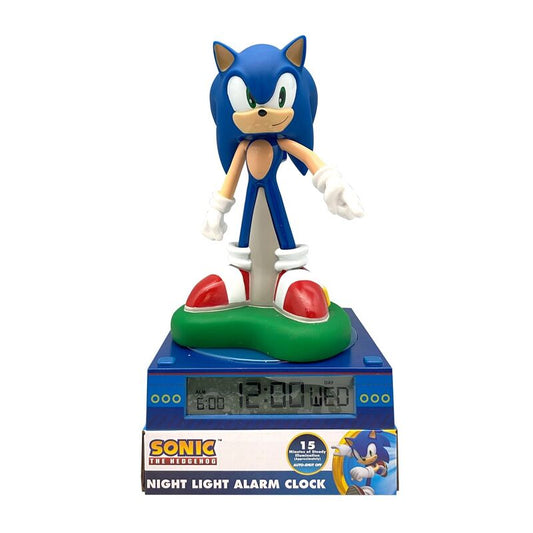 Kids Licensing Candeeiro 3D com despertador Sonic the Hedgehog
