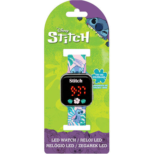 Reloj LED Disney Stitch con licencia para niños