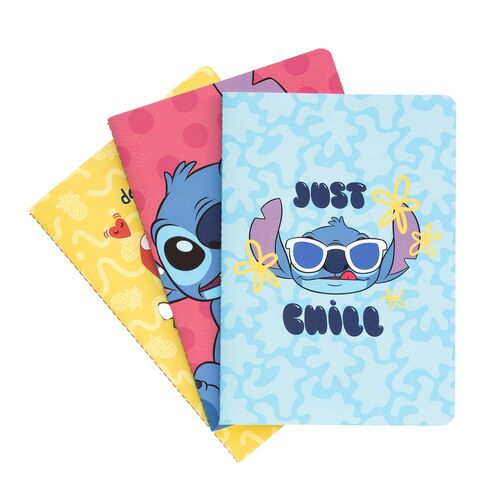 Erik Caderno Disney Stitch Tropical pack 3 A5 notebooks