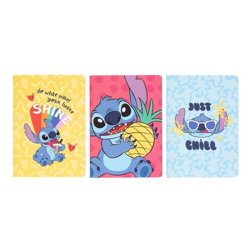 Erik Caderno Disney Stitch Tropical pack 3 A5 notebooks