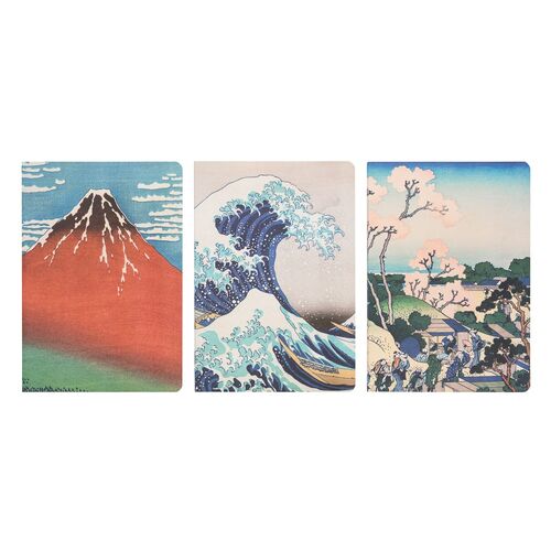 Erik Caderno The Great Wave of Kanagawa Hokusai pack 3 A5 notebooks