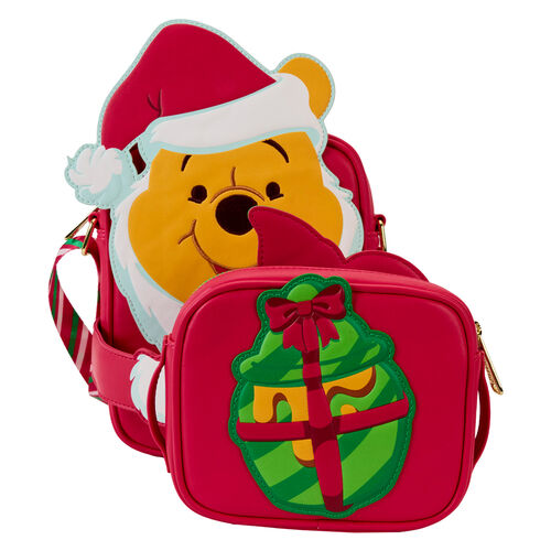 Mala de ombro Loungefly Disney Winnie the Pooh Santa Pooh shoulder bag