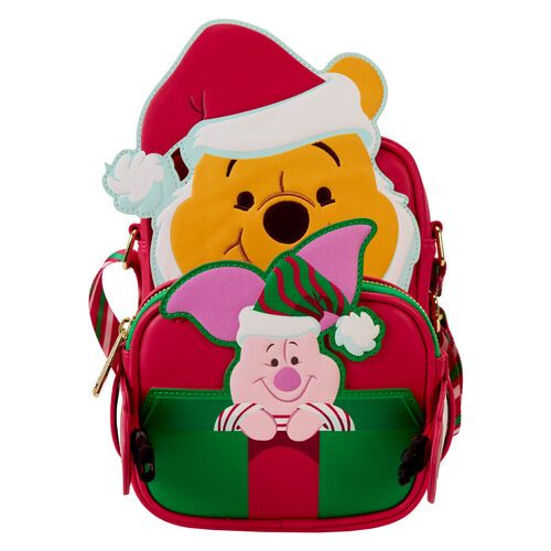 Mala de ombro Loungefly Disney Winnie the Pooh Santa Pooh shoulder bag