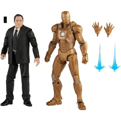 Hasbro Figura Marvel The Infinity Saga Iron Man 3 Happy Hogan and Iron Man Mark XXI set 2 figures 15cm