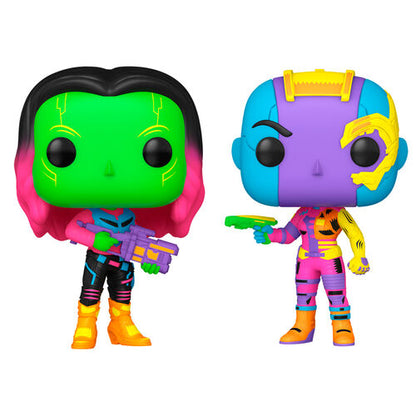 Funko Pop! Marvel Guardians Of The Galaxy Vol. 2 Marvel Guardians of the Galaxy Gamora & Nebula Exclusive 2 Pack Black Light Special Edition