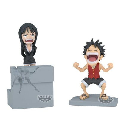 Figura coleccionable mundial de Banpresto One Piece Luffy y Nico Robin de 10 cm