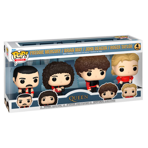 PRÉ-RESERVA * Funko POP! Rocks Queen (Radio Gaga) Freddie Mercury / Brian May / John Deacon / Roger Taylor 4 Pack