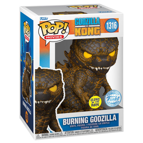 Funko POP! Movies Godzilla Vs Kong Burning Godzilla #1316 GITD Special Edition