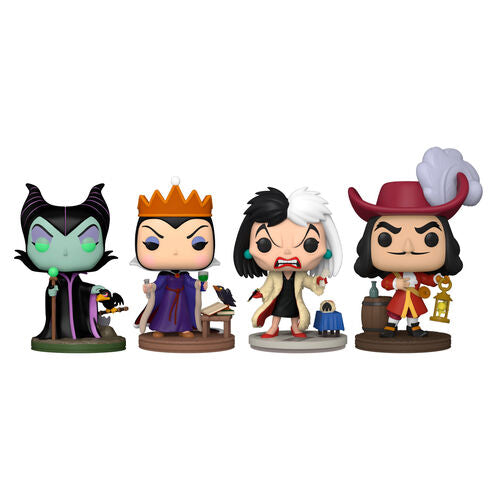 Funko POP! Disney Villains Maleficient / Evil Queen / Cruella de vil / Captain Hook 4 pack Exclusive