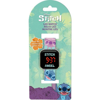 Reloj LED Disney Stitch con licencia para niños