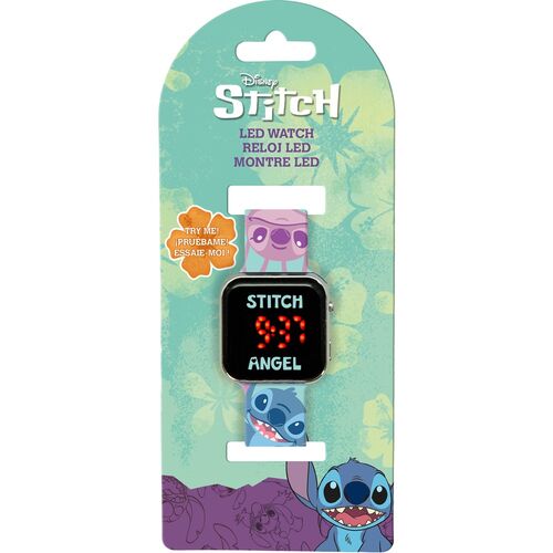 Reloj LED Disney Stitch con licencia para niños