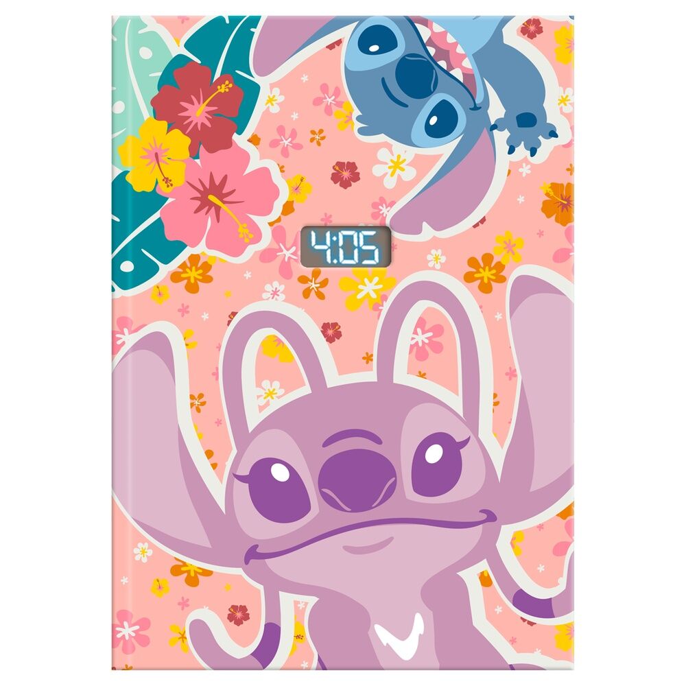 Kids Licensing Caderno com Relógio led Stitch Disney