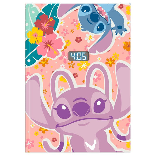 Kids Licensing Caderno com Relógio led Stitch Disney
