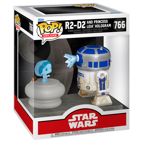 * PRÉ-RESERVA * Funko POP! Deluxe Star Wars R2-D2 and Princess Leia Hologram #766