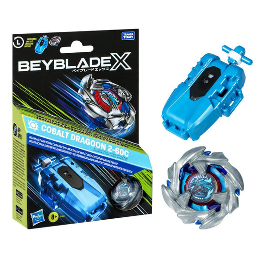 Hasbro Conjunto Premium Lançador com Corda e Pião Cobalt Dragoon 2-60C Beyblade X