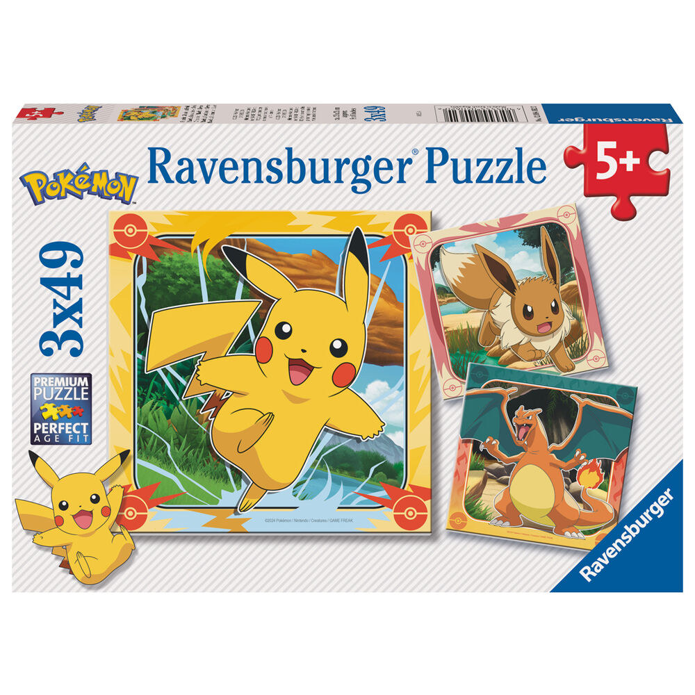 Ravensburger Puzzle Pokemon 3x49 peças