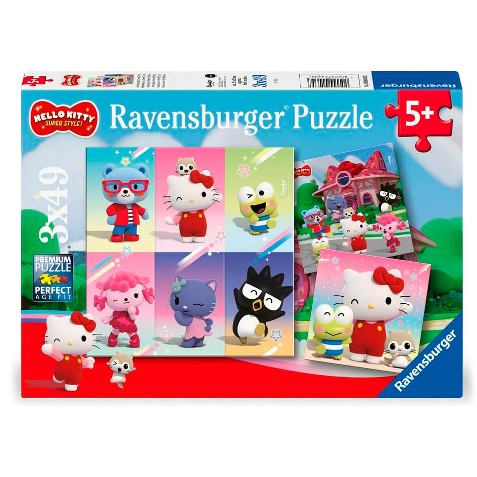 Ravensburger Puzzle Hello Kitty - Hello Kitty and Friends 3x49 peças