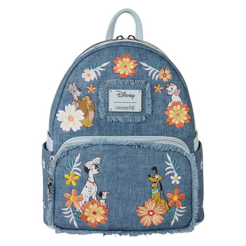 Loungefly Mochila Disney Dogs and Cats Denim 26cm