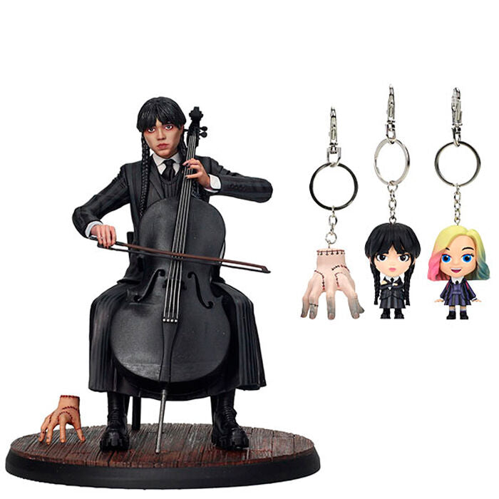 SD Toys Figura Wednesday Cello + Porta-chaves Wednesday