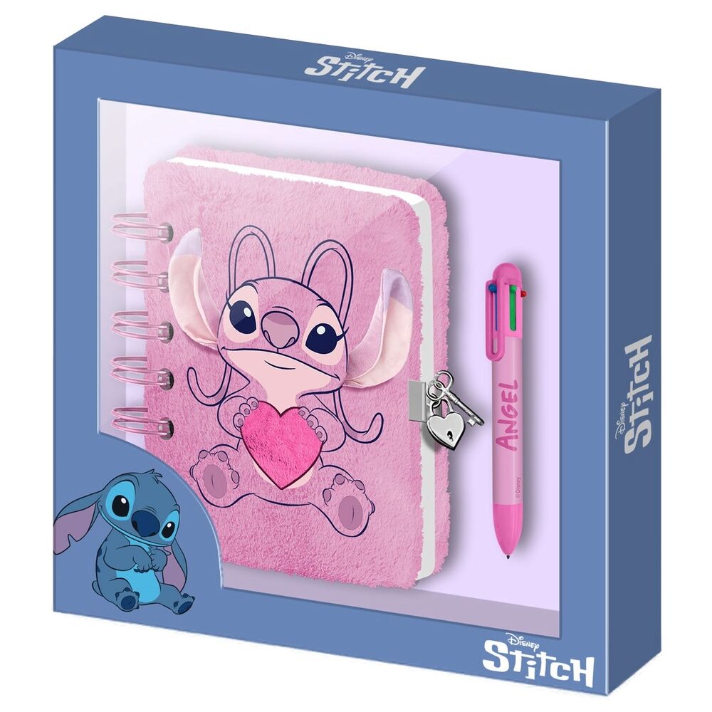 Karactermania Diario peluche + caneta coração Angel Stitch Disney