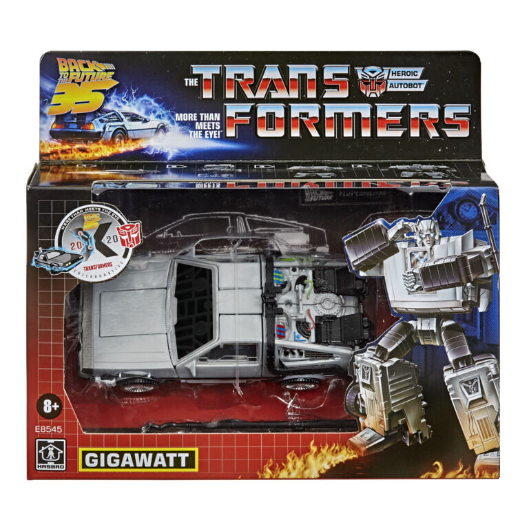 Hasbro Gigawatt Delorean Back to the Future Transformers Figure 14cm
