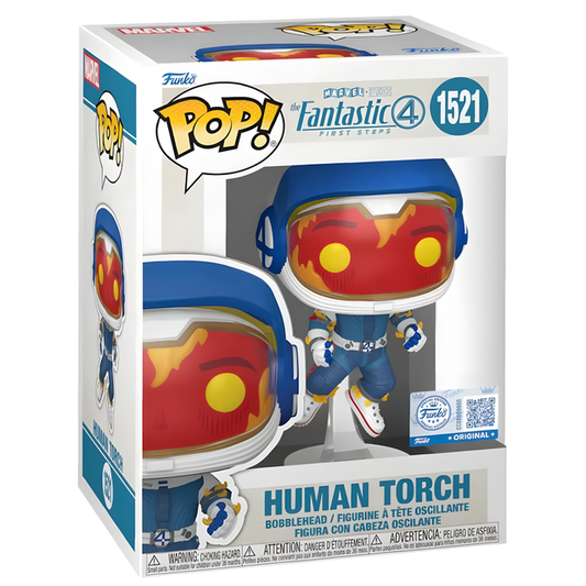 Funko POP! Marvel Studios Los 4 Fantásticos: Primeros Pasos: Antorcha Humana (Astronauta) #1521 Exclusiva